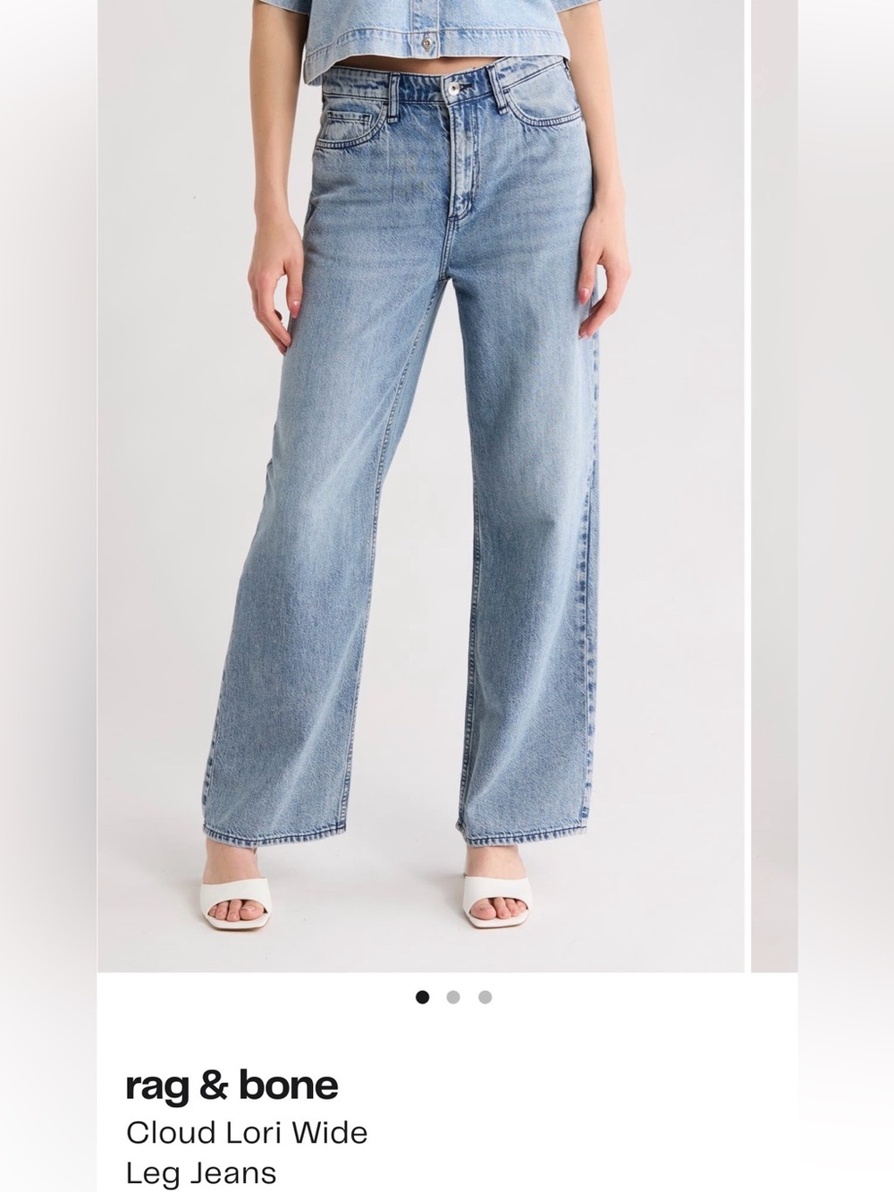 rag & bone Light Blue Wide-Leg Jeans